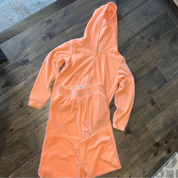 Cozy Neon Orange Hoodie and Sweatpants‎ Set - Picture 1 of 13